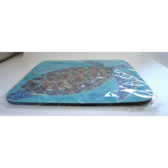 Sue Trew Mouse Pad 2008- Handpainted Turtle in Ocean -Barbados - Happy Hatchling - Picture 4 of 9
